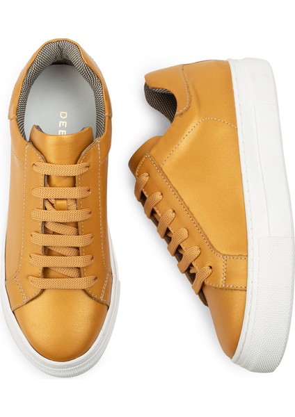 Deri Sarı Sneaker Kadın Ayakkabı fırsatları