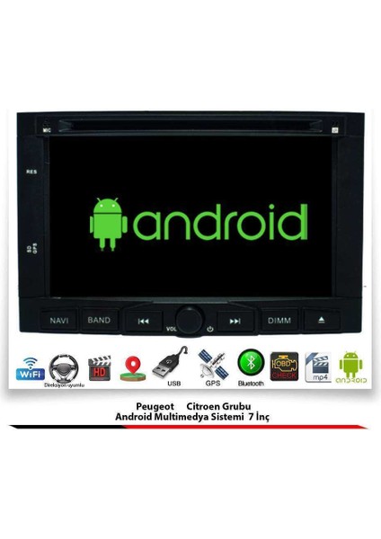 Peugeot 3008 Android Multimedya Sistemi 7 Inç (2009-2016) 2 GB Ram 16 GB Hafıza 8 Çekirdek Necvox Evervox Brc fiyatları