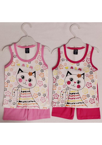 Kız Çocuk Alt Üst Şortlu Takım Koyu Pembe fiyatları