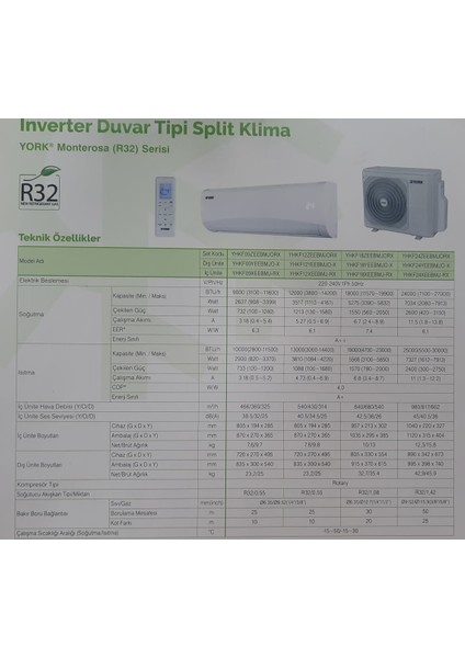 Monterosa A++ 18.000 BTU Inverter Klima