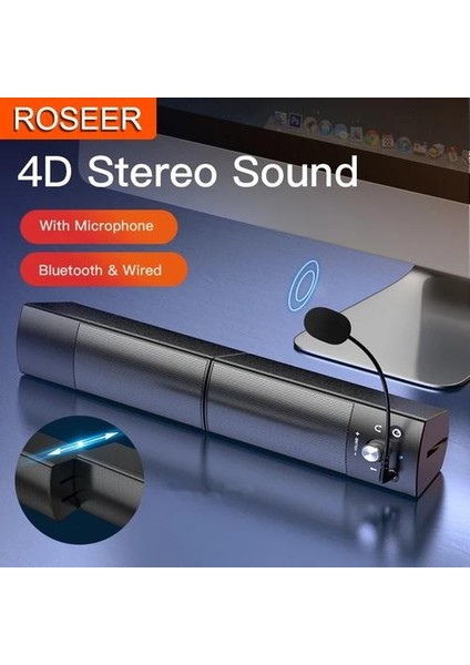 Siyah Bilgisayar Hoparlörler Ayrılabilir Bluetooth Hoparlör(Yurt Dışından)