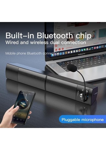 Siyah Bilgisayar Hoparlörler Ayrılabilir Bluetooth Hoparlör(Yurt Dışından)