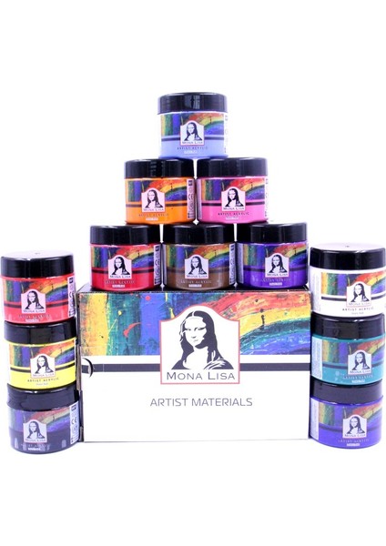 Mona Lisa Artist Akrilik 125 ml Ara ve Ana Renkler 12 Li Set MA125-X12-1