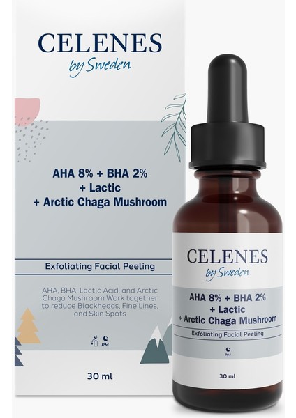 Celenes Aha + Bha + Lactıc + Arctıc Chaga Mushroom Serum 30 ML