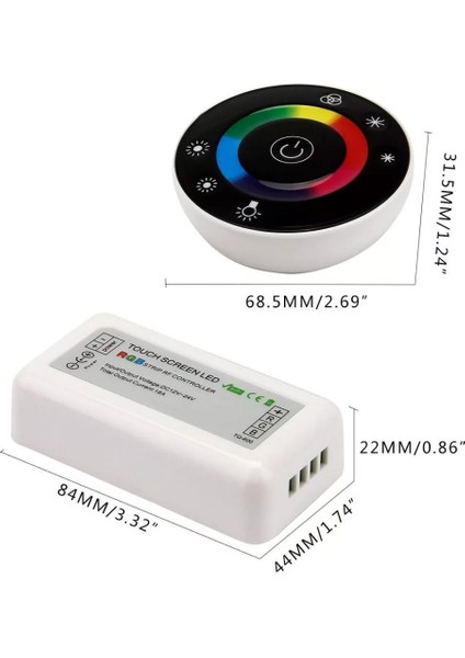 Rgb LED Dokunmatik (Touch) Rf Kumanda + Kontrol Paneli 12V-24V – 18A