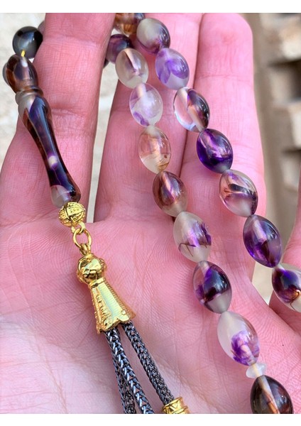 Fosforlu Kedi Gözü Karanlıkta Parlayan Toz Kehribar Tesbih DGN11147 fırsatları