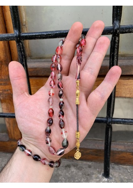 Fosforlu Kedi Göz Renk Cümbüşü Toz Kehribar Kombin Tesbih ve Bileklik DGN11195