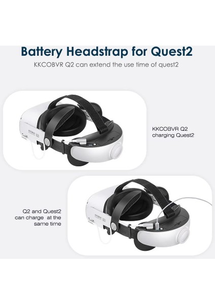 Meta/quest 2 ile Uyumlu 6800 Mh Pil Paketi ile Q2 Elite Baş Bandı