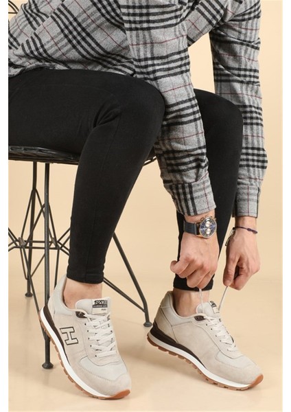 Peru Erkek Spor Ayakkabı 19250 Bej Akel Kahve V25