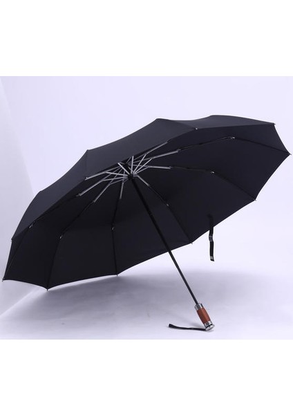 Hakiki Marka Büyük Katlanır Şemsiye Yağmur 1.2 Metre Iş Erkekler Otomatik Şemsiye Rüzgar Geçirmez Erkek Parasol Koyu (Siyah)
