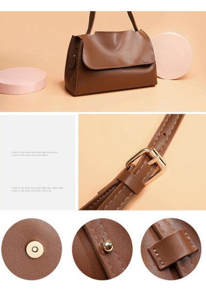 Moda Kadın Çanta Retro Hakiki Deri Inek Derisi Kompozit Tote Çanta Kova Çanta Omuz Crossbody Çanta Sınırsız Messenger Baguette Çanta Çantalar (Bej)