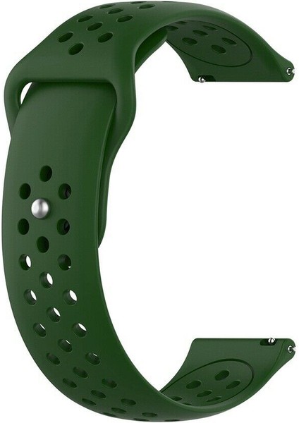 Garmin Venu 2 Için Delikli Silikon Kordon Koyu Yeşil