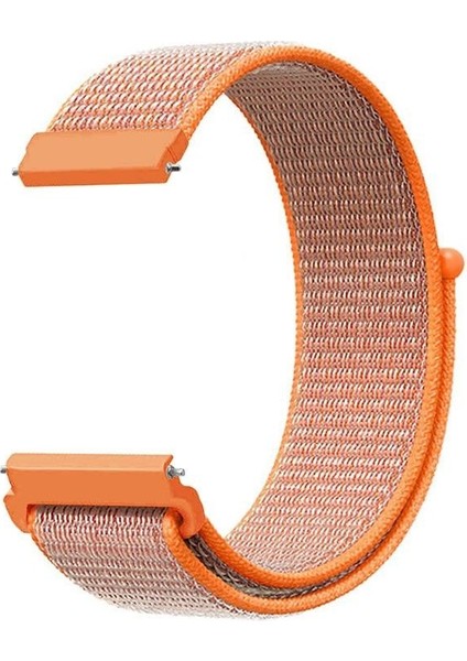 Samsung Galaxy Watch 3 45 mm Için Dokuma Kordon Turuncu