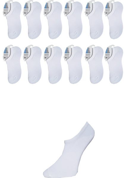 Erkek Beyaz Görünmez Çorap 12 Çift