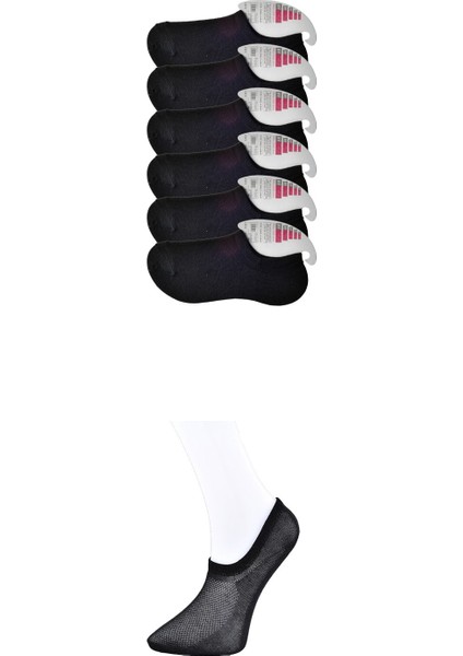 Siyah Kadın Görünmez Çorap 6 Çift