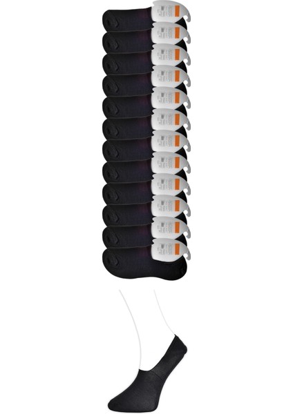 Erkek Siyah Babet Çorap 12 Çift