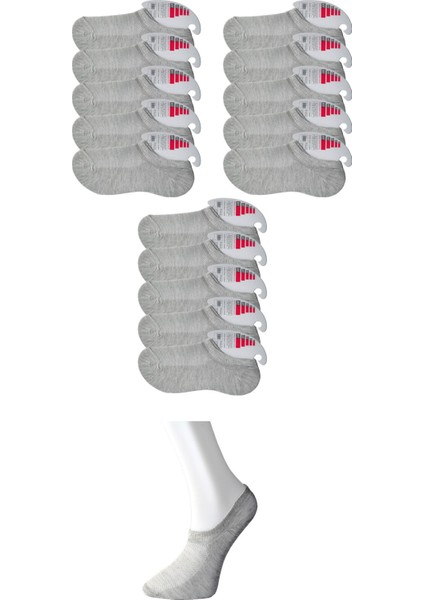 Kadın Gri Görünmez Çorap 15 Çift