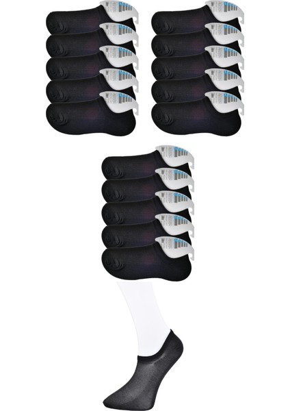 Erkek Siyah Görünmez Çorap 15 Çift