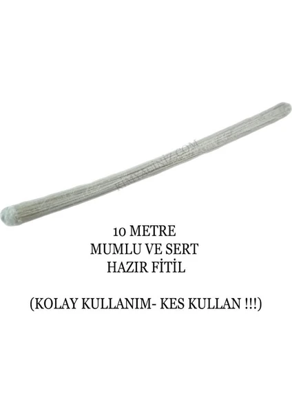 Mum Fitili 10 Metre - Hazır Sertleştirilmiş Fitil - 40 Adetli Paket 25 cm