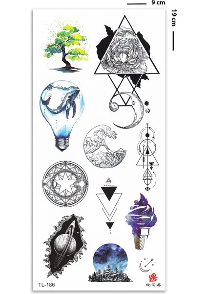 Universe Karışık Şekilli Unisex Geçici Dövme Tattoo