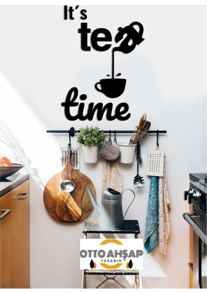 Lazer Kesim Mdf Duvar Dekoru Tea Time 40X40