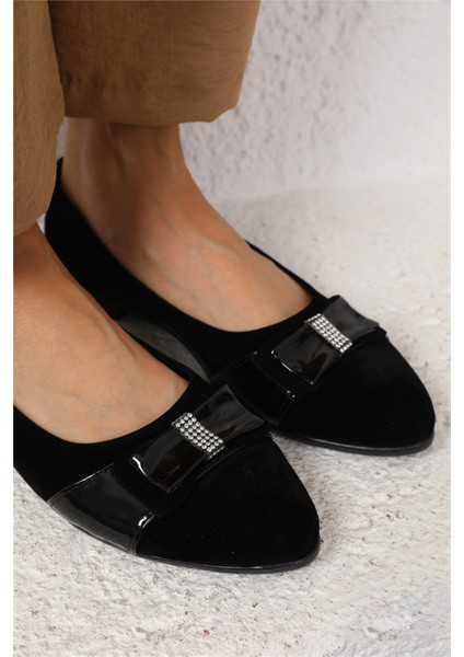 Shoes Kadın Bsr Siyah Süet Babet