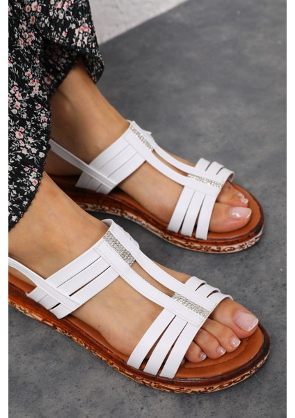 Shoes Kadın Ayax Beyaz Rahat Sandalet