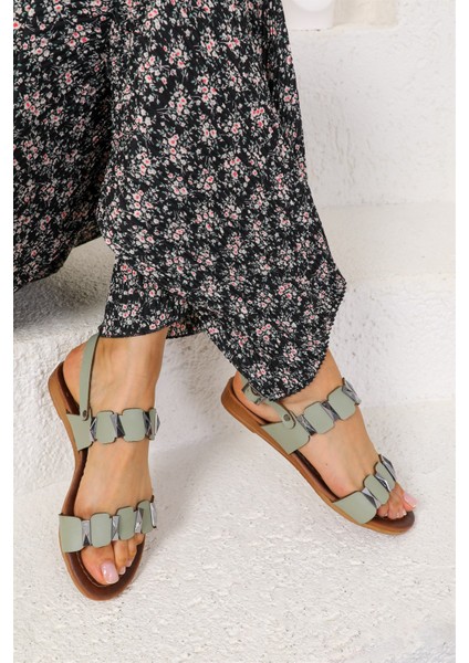 Shoes Kadın Zeyhan Yeşil Sandalet fırsatları