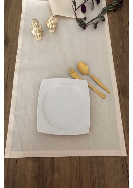 Ham Keten Krem Runner 40 x 150 cm