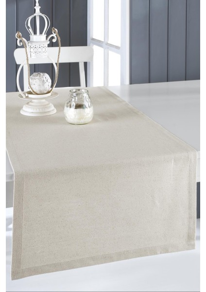 Ham Keten Krem Runner 40 x 150 cm