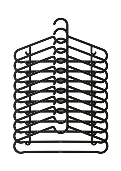 Ikea  Siyah Elbise Askısı 10 Adet Decolife -Spruttıg