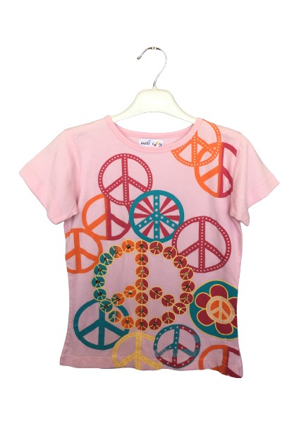 Desenli Pembe T-Shirt