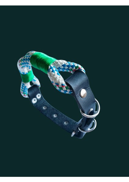 Köpek boyun tasması hakiki deri siyah halat kalınlık:10mm boyun ölçüsü:S.27-35cm ayarlamalı dog collar T5-4S