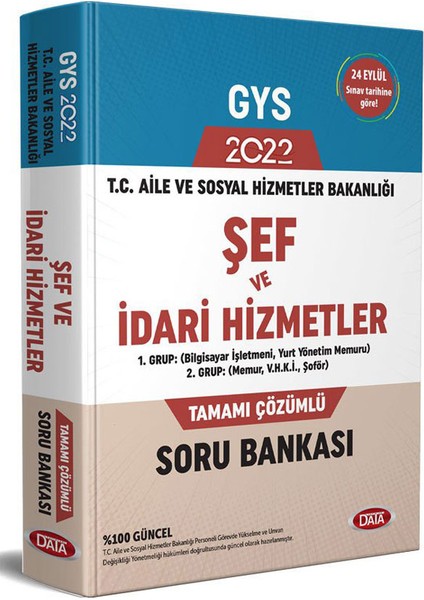 2022 Aile ve Sosyal Hizmetler Bakanlığı GYS Şef ve Idari Hizmetler Soru Bankası