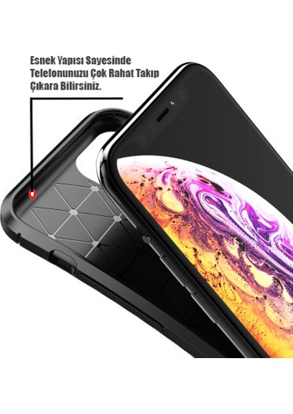 Oppo A36 Kılıf Karbon Tasarım Silikon Arka Kapak - Lacivert