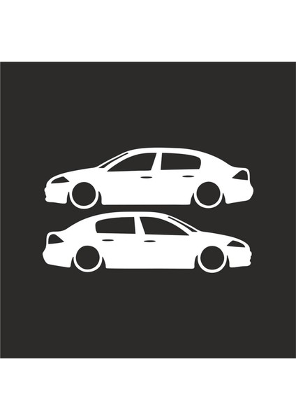 Renault Megane 2 Sedan Basık Kelebek Cam Araba Silüet Stickeri