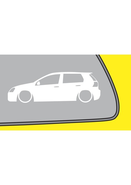 Volkswagen Golf Mk5 Kasa Basık Kelebek Araba Silüet Stickeri 2 Adet
