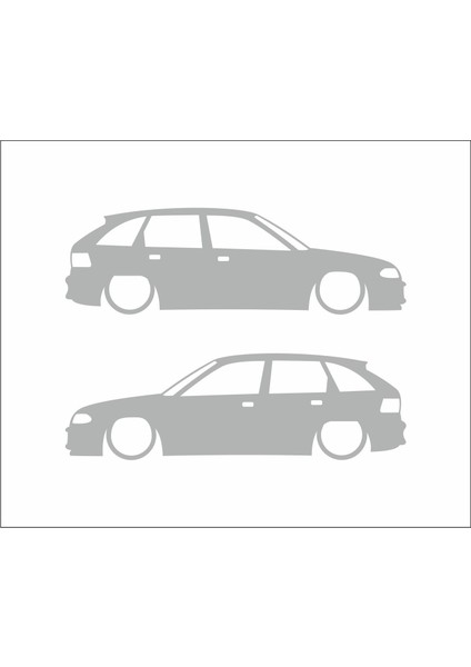 Opel Astra F Kasa Hb Basık Kelebek Araba Silüet Stickeri 2 Adet