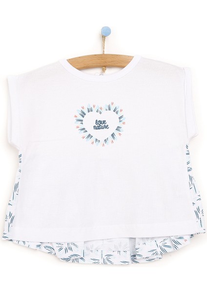 Baby Blue Arkası Pili Detaylı Tshirt