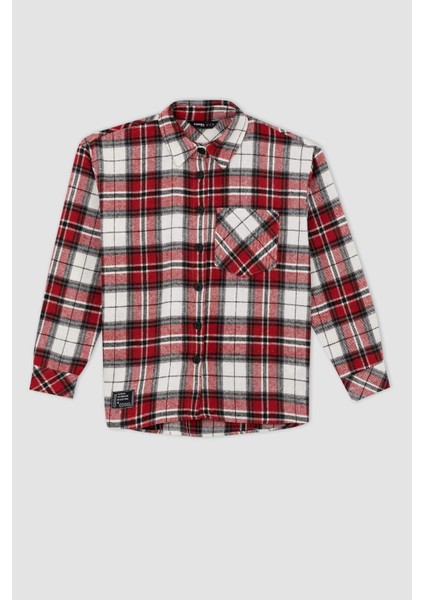 Coool Oversize Fit Gömlek Yaka Uzun Kollu Gömlek Y5979AZ22WN