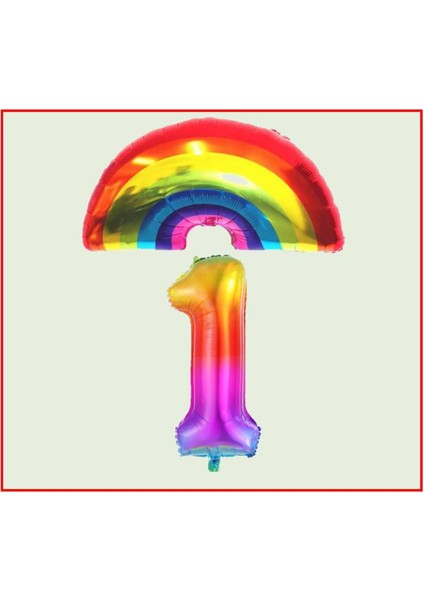 Gökkuşağı Temalı 1 Yaş Doğum Günü Parti Seti