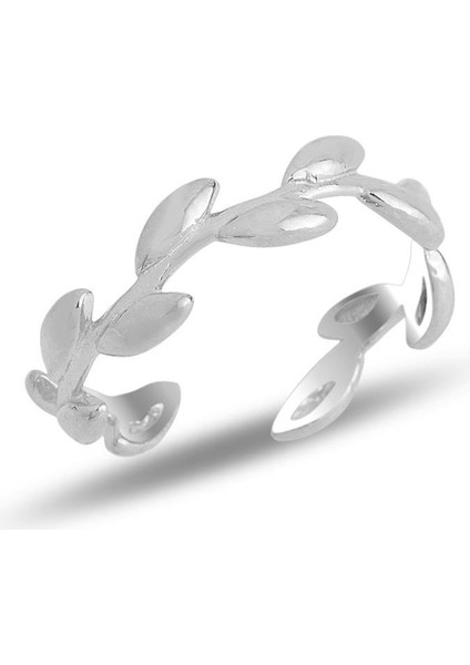 Gümüş Rodyumlu Ayarlamalı Sarmaşık Modeli Eklem Yüzük