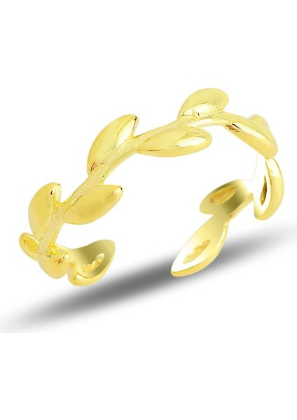 Gümüş Altın Yaldızlı Ayarlamalı Sarmaşık Modeli Eklem Yüzük