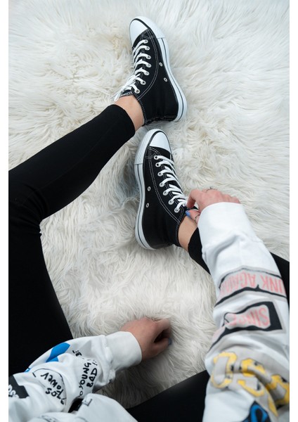 Unisex Siyah Convers Bilekli Spor Sneaker