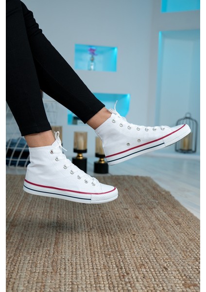 Unisex Beyaz Convers Bilekli Spor Sneaker