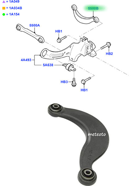 Ford Focus Arka Süspansiyon Tabla Üst Egri Denge Kolu 1998--2011