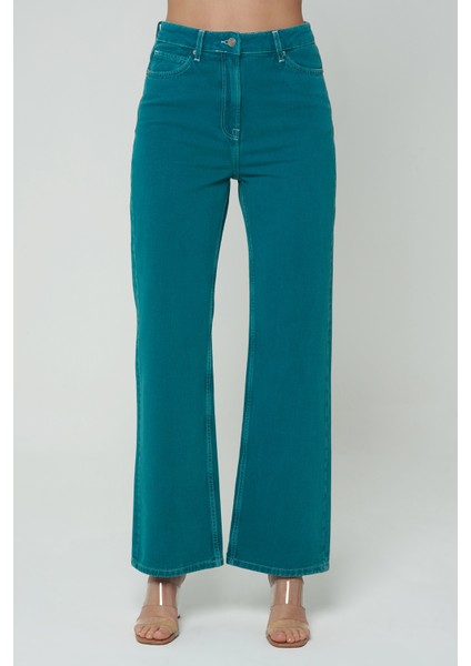 Diana Yeşil Dad Straight Fit Patı Fermuarlı Pantolon Jean C 4517-049 fiyatları