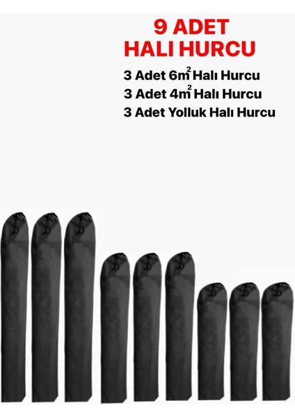 Koru Tekstil 9 Adet Halı Hurcu, Halı Kılıfı, Halı Koruyucu, Halı Ambalajı