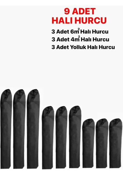 Koru Tekstil 9 Adet Halı Hurcu, Halı Kılıfı, Halı Koruyucu, Halı Ambalajı