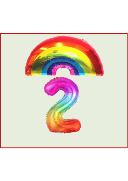 Gökkuşağı Temalı 2 Yaş Doğum Günü Parti Seti